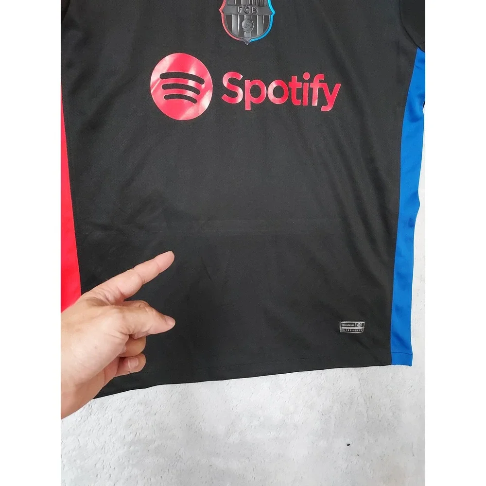 FC Barcelona Jersey Mens Medium Lamine Yamal 19 FCB Soccer Black 2024-25 Away M